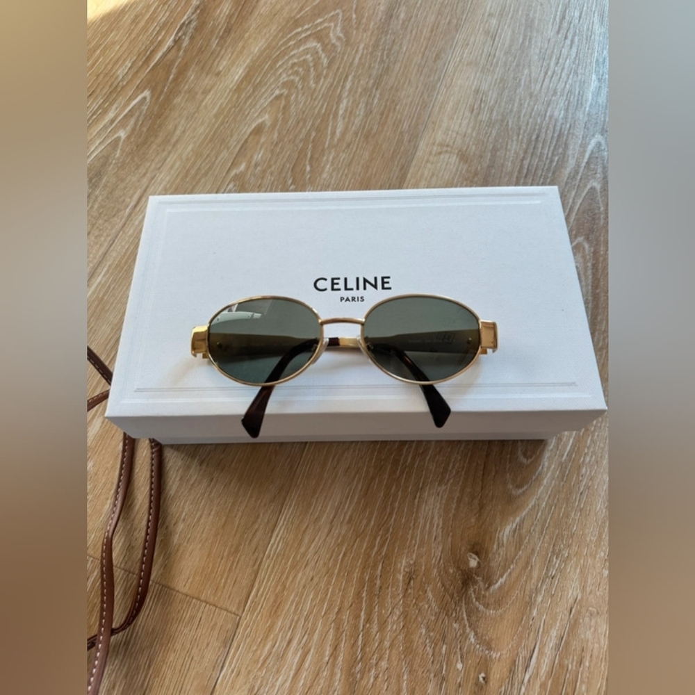 Celine Triomphe Gold Metal Sunglasses - Picture 2 of 9